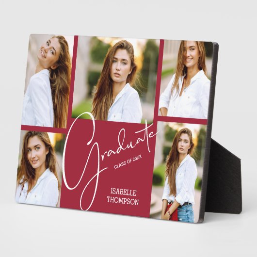 Multi-Foto Crimson Abschluss Keepake Fotoplatte (Seite)