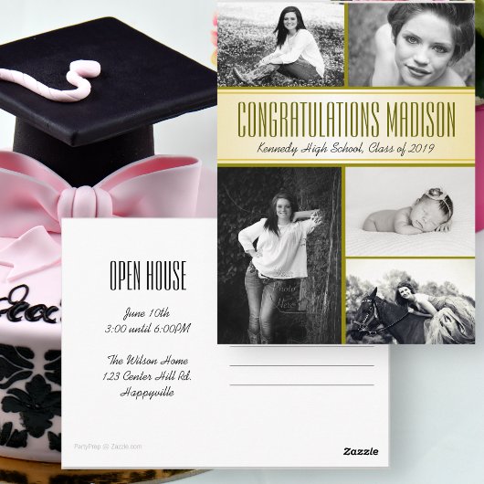 Multi-Foto Daughters Abschluss Open House Postkarte