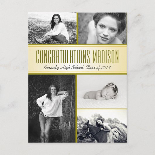 Multi-Foto Daughters Abschluss Open House Postkarte (Vorderseite)