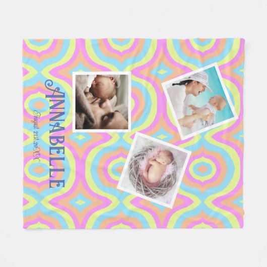 Multi-Foto-Diskothek Fleecedecke (Vorderseite (Horizontal))