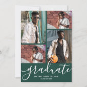 Multi-Foto Dunkelgrüner Abschluss Ankündigung (Vorderseite)