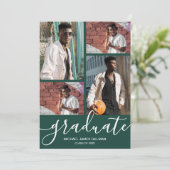 Multi-Foto Dunkelgrüner Abschluss Ankündigung (Stehend Vorderseite)