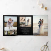 Multi Foto elegante Skript Hochzeit danke Karte (Innenseite)