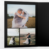 Multi Foto elegante Skript Hochzeit danke Karte (Innen Erste Seite)