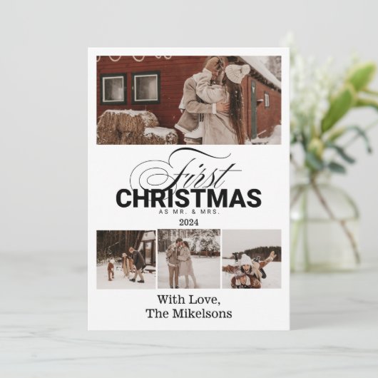 Multi Foto Erste Weihnachten als Mr & Mrs. (Stehend Vorderseite)