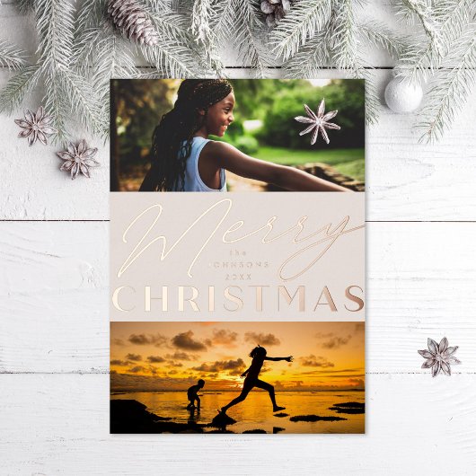 Multi Foto Frohe Weihnachten Folien Feiertagskarte