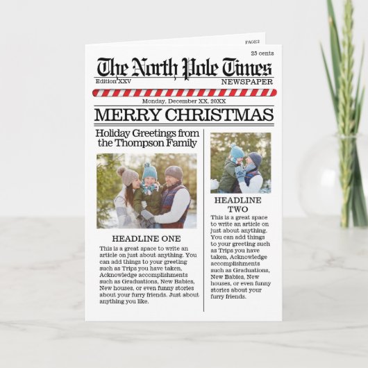 Multi Foto Frohe Weihnachten Nordpol Zeitung (Vorderseite)