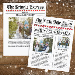 Multi Foto Frohe Weihnachtslustige Nordpol Papier<br><div class="desc">Extra Extra lesen Sie alles darüber. Die North Pole Times bringt euch die neuesten und beststen Artikel aus dem Nordpol, Grüße an alle mit dieser liebenswerten und lustigen Art, frohe Weihnachten und glückliche Feiertage zu senden. Dieses Design erlaubt es Ihnen, so viel zu Ihrer Grußkarte hinzuzufügen. Sie können Ihre Lieblingsveranstaltungen...</div>
