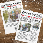 Multi-Foto Funny FroChristmas North Pole News Feiertagskarte<br><div class="desc">Extra Extra lesen Sie alles darüber. Die North Pole Times bringt euch die neuesten und beststen Artikel aus dem Nordpol, Grüße an alle mit dieser liebenswerten und lustigen Art, frohe Weihnachten und glückliche Feiertage zu senden. Dieses Design erlaubt es Ihnen, so viel zu Ihrer Grußkarte hinzuzufügen. Sie können Ihre Lieblingsveranstaltungen...</div>