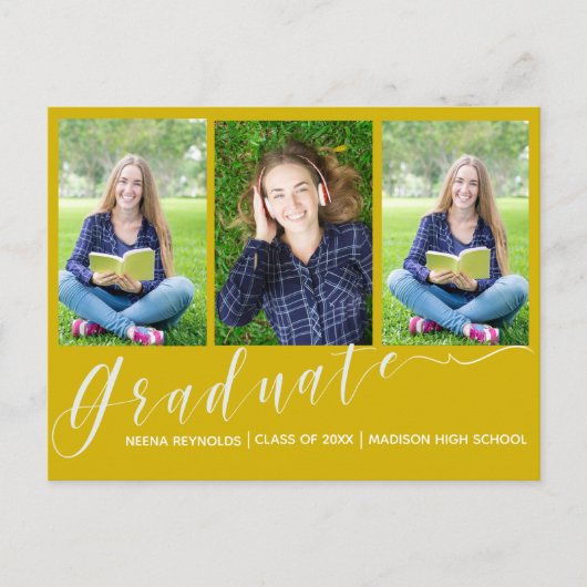 Multi-Foto Gelb 2024 Abschluss Ankündigung (Vorderseite)