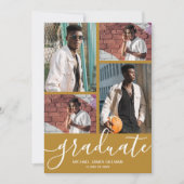 Multi Foto Gold Abschluss Ankündigung (Vorderseite)