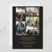 Multi-Foto Gold Schwarze Graduate Skript-Abschluss Ankündigung (Rückseite)