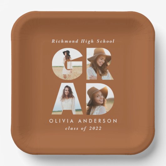 Multi-Foto grad moderne elegante Party Dekoration Pappteller (Vorderseite)