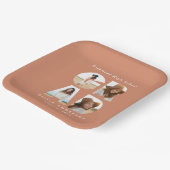 Multi Foto grad peach moderne elegante Party Dekor Pappteller (Gewinkelt)