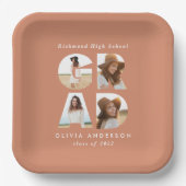 Multi Foto grad peach moderne elegante Party Dekor Pappteller (Vorderseite)