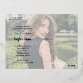 Multi-Foto-Graduierungspartei Folie Einladungspostkarte (Rückseite)