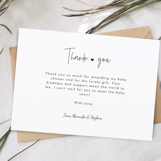 Multi Foto Handschrift Baby Dusche Vielen Dank Dankeskarte