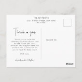 Multi Foto Handschrift Baby Dusche Vielen Dank Postkarte (Rückseite)