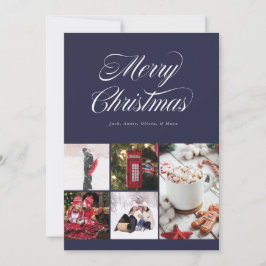 Multi-Foto Hübsch Curry Navy Holiday Card Feiertagskarte