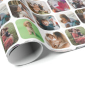 Multi-Foto-Instagramm-Quadrat Geschenkpapier (Rolleneckpunkt)
