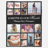 Multi Foto Memorial Forever in unseren Herzen Fleecedecke (Vorderseite)