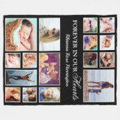 Multi Foto Memorial Forever in unseren Herzen Fleecedecke (Vorderseite (Horizontal))