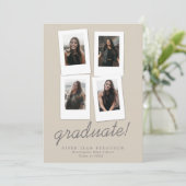 Multi Foto Modern Snapshots Abschluss Ankündigung (Stehend Vorderseite)