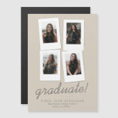 Multi Foto Modern Snapshots Abschluss Magneteinladung (Vorne/Hinten)