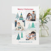 Multi-Foto Moderne Weihnachtsbaumfamilie Feiertagskarte (Stehend Vorderseite)