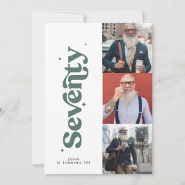 Multi-Foto Modernes, schlichtes schlingiges Grün 7 Einladung