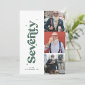 Multi-Foto Modernes, schlichtes schlingiges Grün 7 Einladung (Stehend Vorderseite)