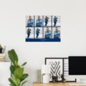 Multi-Foto Navy Blue Poster (Heimbüro)