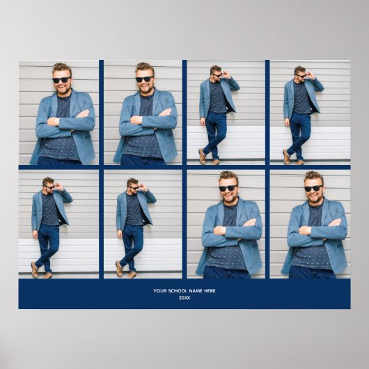 Multi-Foto Navy Blue Poster (Vorne)