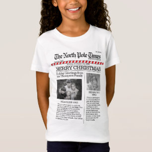 Multi Foto North Pole News Niedlich froh T-Shirt