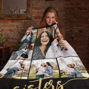 Multi-Foto-Schwestern-Skript-Geschenk für Schweste Fleecedecke