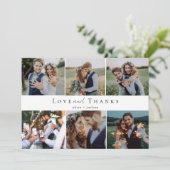 Multi-Foto-Script-Liebe und Dankeschön-Foto Dankeskarte (Stehend Vorderseite)