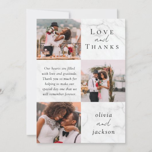 Multi-Foto-Script-Liebe und Dankeschön-Foto Dankeskarte (Vorderseite)