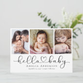 Multi-Foto-Script mit Heart Hello Baby Foto Ankündigung (Stehend Vorderseite)