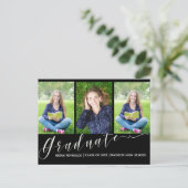 Multi-Foto| Skript| Bekanntgabe des Abschlusses Einladungspostkarte (Stehend Vorderseite)