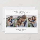 Multi-Foto-Skript mit Heart Wedding Foto Dankeskarte (Vorderseite)