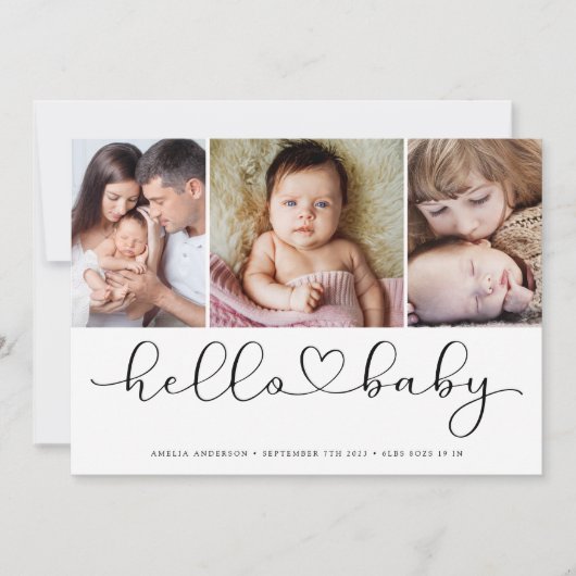 Multi-Foto-Skript mit Heft New Baby Foto Ankündigung (Vorderseite)