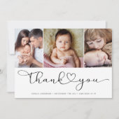 Multi-Foto-Skript mit Heft New Baby Foto Dankeskarte (Vorderseite)