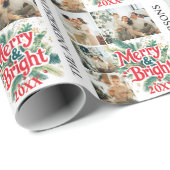 Multi Foto Typografie Bunte Einzigartige Weihnacht Geschenkpapier (Rolleneckpunkt)