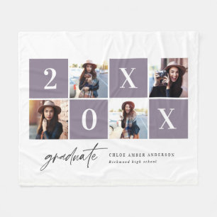 Multi-Foto Typografie lilac lila Abschluss Fleecedecke