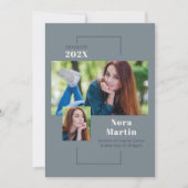 Multi-Foto Uni-Abschluss Dusty Blue Ankündigung (Vorderseite)