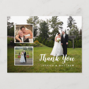 Multi Foto Wedding Collage Danke YOu Postkarte
