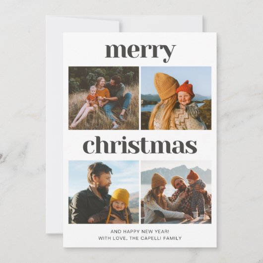 Multi-Foto-Weihnachtskarte Feiertagskarte (Vorderseite)