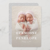 Multi-Foto-Zwilling modern geometrisch + typografi Ankündigung (Vorne/Hinten)