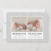 Multi-Foto-Zwilling modern geometrisch + typografi Ankündigung (Rückseite)