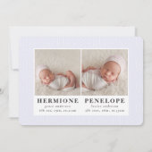 Multi-Foto-Zwilling modern geometrisch + typografi Ankündigung (Rückseite)